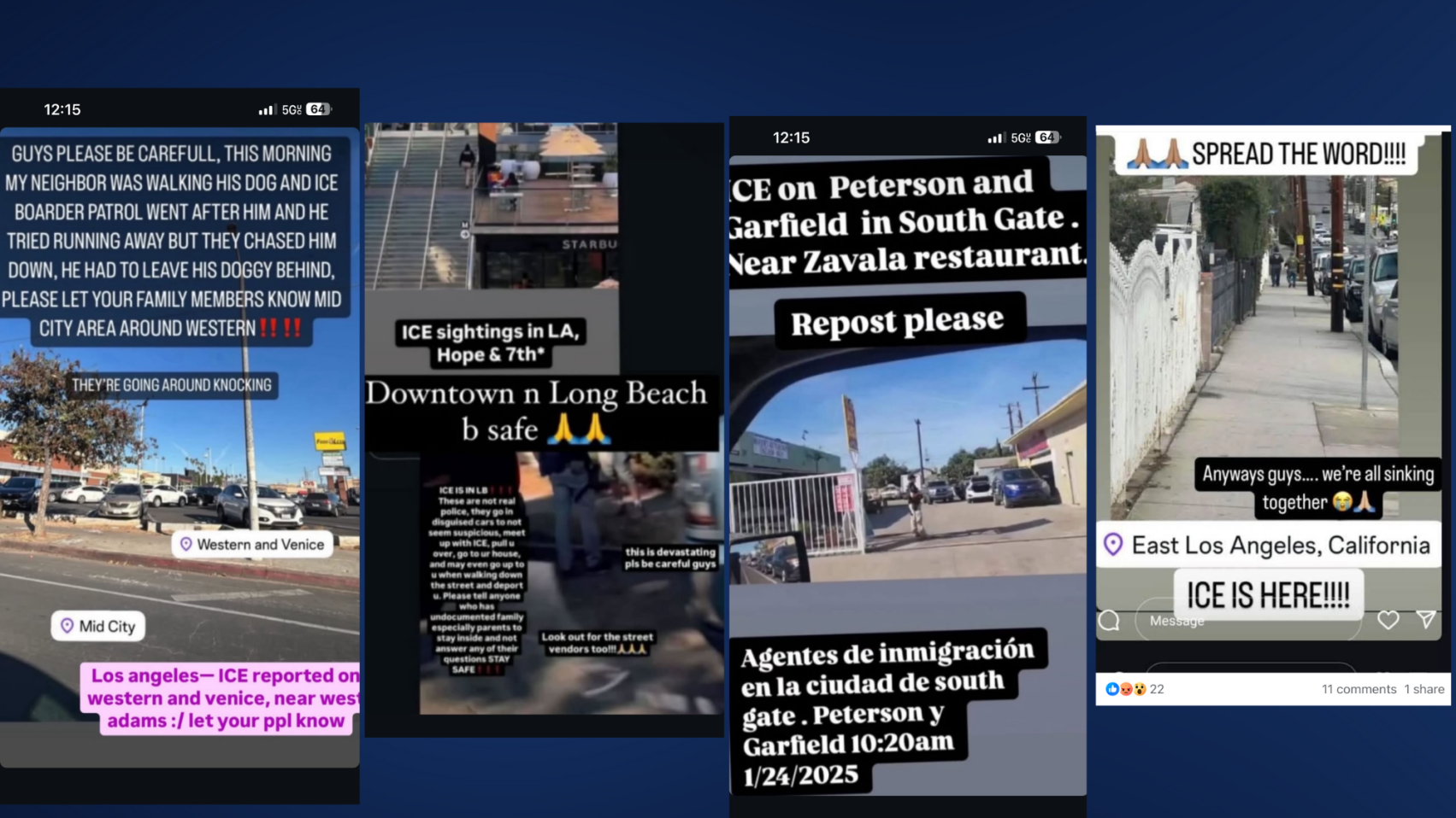 Social media posts of immigration raids in L.A.